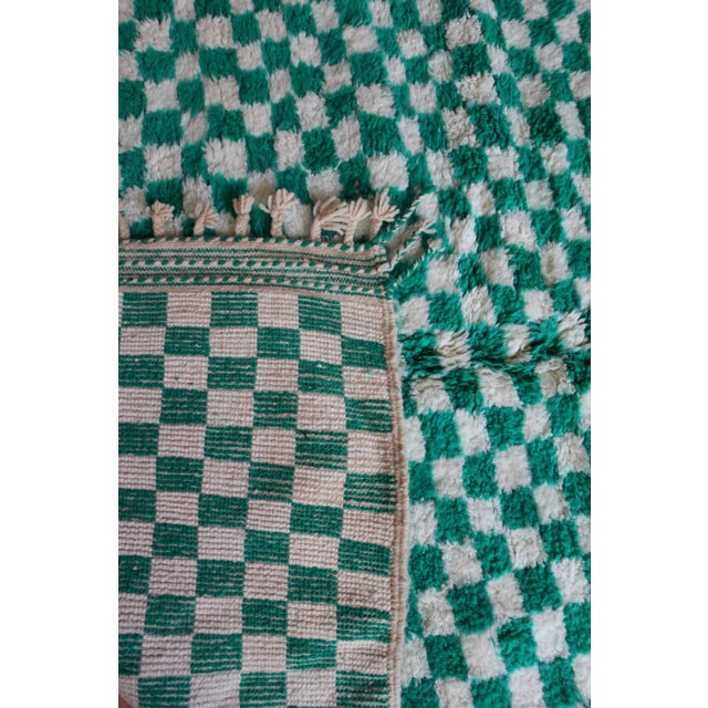 Textile Checkered Moroccan Rug - 5'5" X 8'10" Ft For Sale - Image 7 of 8