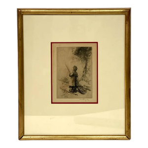 Kerr Eby Etching on Paper, the Airplane