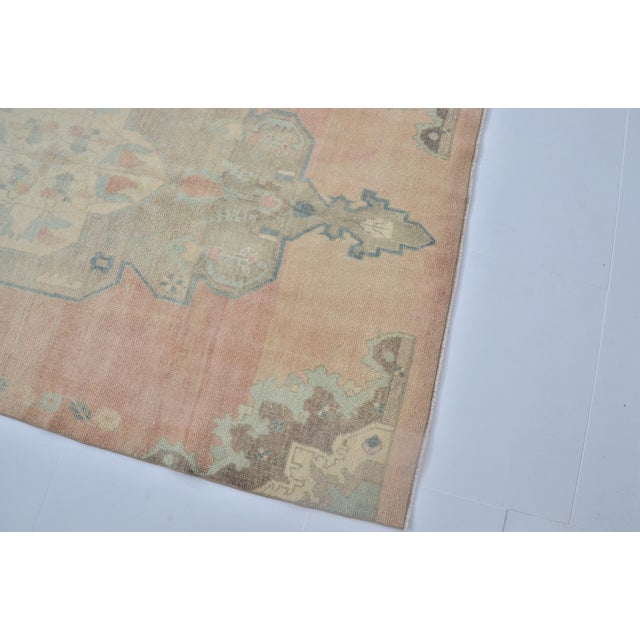 Textile Vintage Handknotted Floor Wool Carpet For Sale - Image 7 of 10