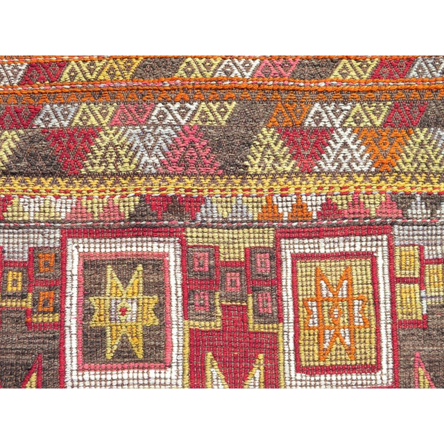 Mid 20th Century Turkish Wool Jejim Kilim Area Rug For Sale - Image 10 of 11