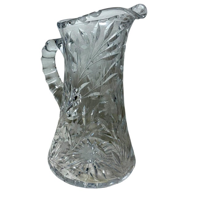 19th Century American Brilliant Cut Glass Water Pitcher For Sale In Tampa - Image 6 of 8