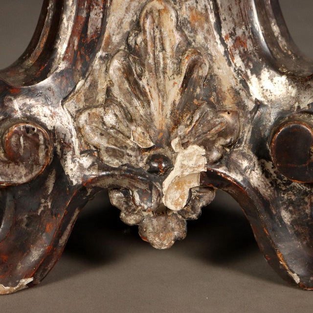 Brown Carved Wooden Torch Holders For Sale - Image 8 of 9