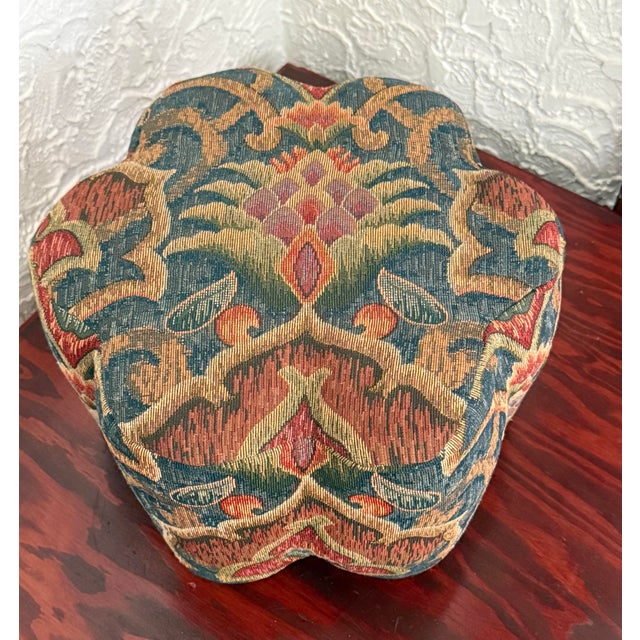 A charming vintage handmade footstool, circa 1970s. This folk art style utilized tin coffee canisters as the body which...