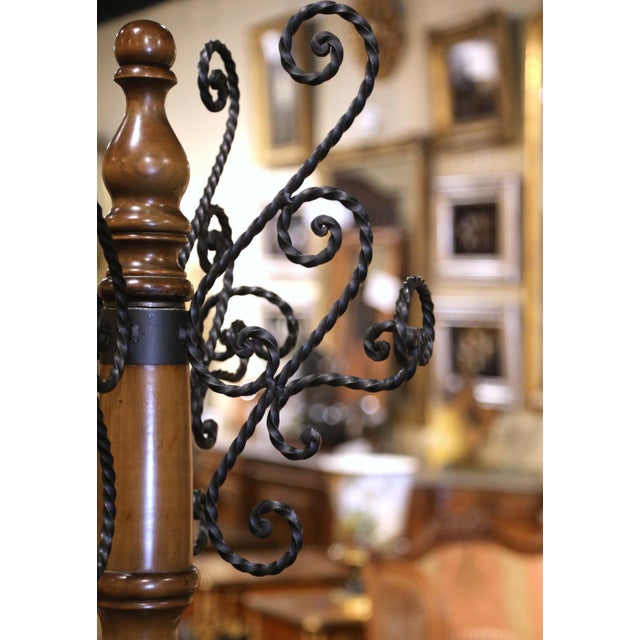 Metal Early 20th Century French Louis XV Walnut and Wrought Iron Hall Tree For Sale - Image 7 of 9