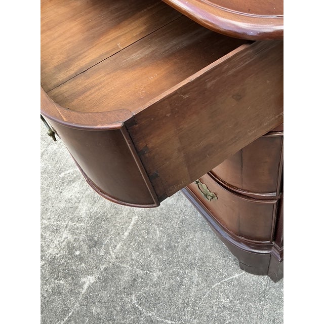 Vintage Regency Mahogany Bow Front Chest of Drawers For Sale - Image 9 of 12