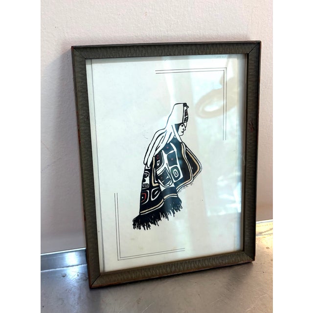 1981 black/white indigenous Alaskan woman original print, signed "Manook". Excellent condition. Measures 10" x 7.5"...