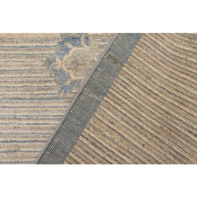 Beige Boho Chic Gabbeh Blue/Beige Wool Rug - 3'3'' X 4'10'' For Sale - Image 8 of 10