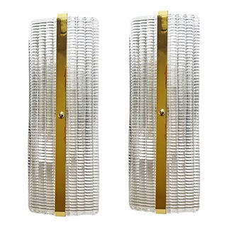 Gold Murano Glass Rectangular Diamanted Wall Sconces by Simoeng, Set of 2 For Sale
