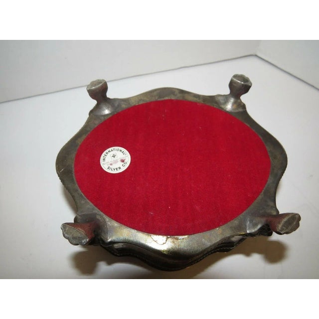 Vintage Silver Plated Trinket Stash Box With Lion Feet & Coat of Arms For Sale - Image 6 of 9