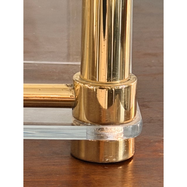 Plastic 1970s Lucite and Brass Magazine, File Holder Holders - A Pair For Sale - Image 7 of 11