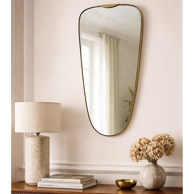 Art Deco Brass Mirror, 1950s For Sale - Image 11 of 11