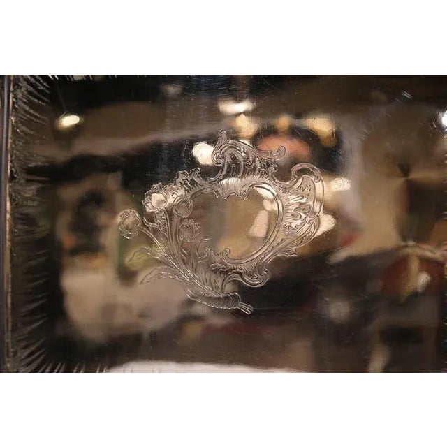 Silver 19th Century French Christofle Silver Plated Repoussé Serving Tray For Sale - Image 8 of 9
