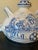 Mid 20th Century Vintage Italian Hand Painted Blue and White Faience Pottery Jug Vase For Sale - Image 5 of 12