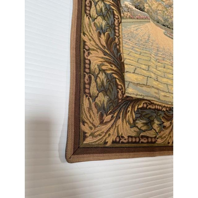 Textile Hammacher Schlemmer Italian Terrace Tapestry + Hanging Rod For Sale - Image 7 of 11