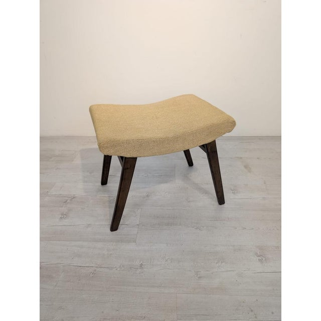 Vintage Pouf in Fabric and Wood, 1960s For Sale - Image 12 of 12