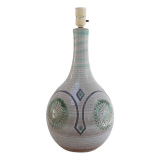 Danish Modern Blue and Green Ceramic Table Lamp by Søholm, 1960s For Sale