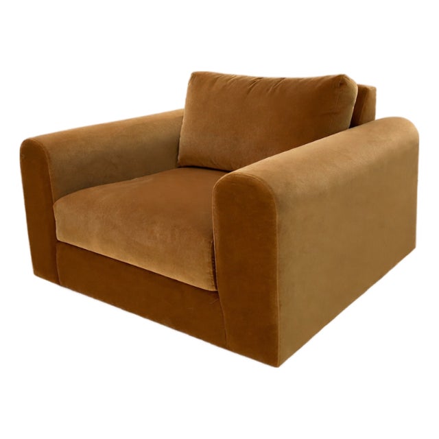 Performance Velvet Lounge Chair For Sale