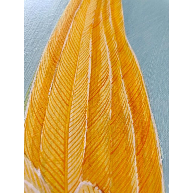 Allison Cosmos “In Perch of Excellence” Yellow Parrot Parakeet Painting by Allison Cosmos For Sale - Image 4 of 4