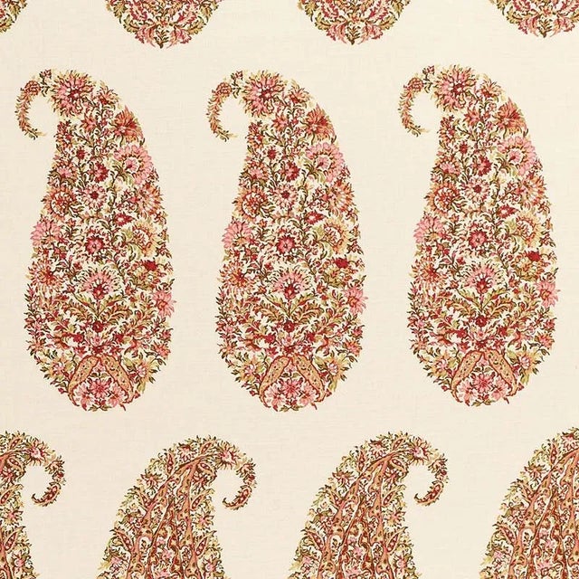 Sample- Schumacher Shirala Paisley Fabric in Berry For Sale