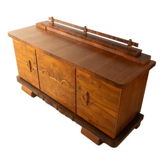 Art Deco Sideboard in Burr Walnut Veneer, 1920s For Sale