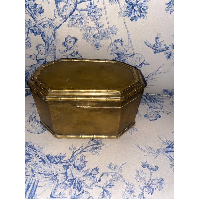 1920s Antique Brass Lidded Box For Sale - Image 5 of 12