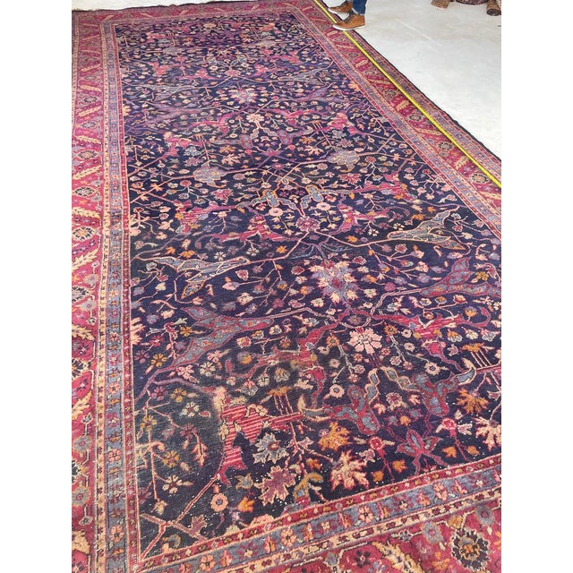 Semi-Antique Kelleh Garrus Design Berry, Plum, Indigo, with Gorgeous Highlight Colors Rug 7.9 x 16.3 For Sale - Image 10 of 15