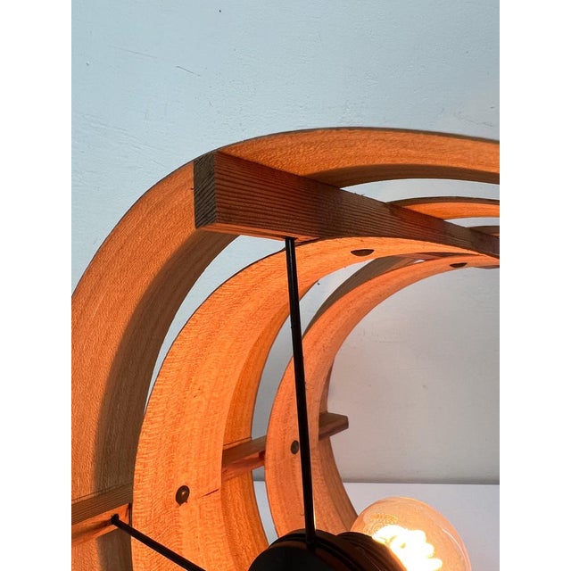 Pine Wood Straps Pendant Lamp by Zicoli Limbach, 1960s For Sale - Image 10 of 16