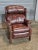 Chippendale Late 20th Century Share Hancock & Moore Brown Leather Mahogany Chippendale Style Wing Chair Recliner For Sale - Image 3 of 13