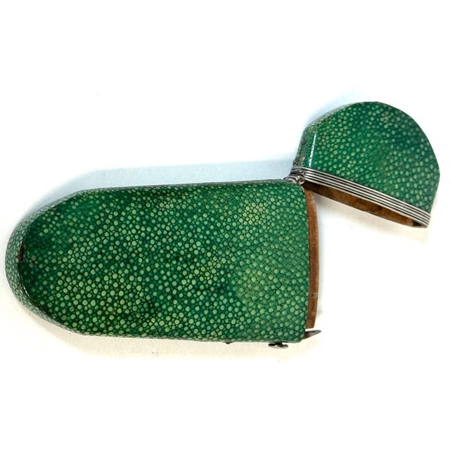 18th Century Green Shagreen and Silver Eyeglass Case with Monogram For Sale - Image 14 of 18