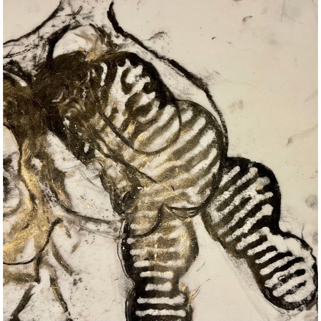 Michele Oka Doner, Original Drawing Painting Abstract Biomorphic Art Gold Leaf Michele Oka Doner, 2004 For Sale - Image 4 of 11