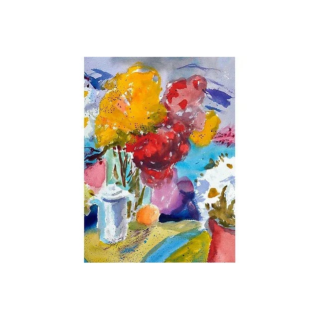 Red and yellow still life by Les (Leslie Luverne) Anderson (American, 1928 to 2009). From the estate of Les Anderson in...