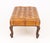 Brown Victorian Style Leather Upholstered Mahogany Bench For Sale - Image 8 of 8