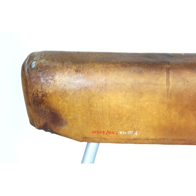 Vintage Gymnastic Pommel Horse in Leather, 1950s For Sale - Image 9 of 18