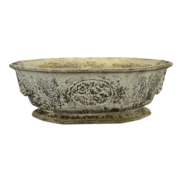 Late 1800s Belgian Painted Cast Iron Footed Planter For Sale