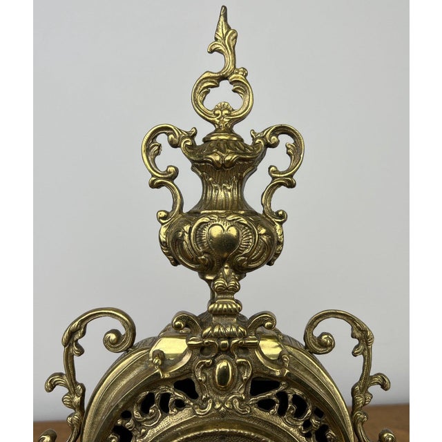 Gold Vintage French Style Clock in Brass For Sale - Image 8 of 13
