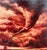 Expectation by Tammi Otis | Oil on Board Oil painting of dramatic red and orange swirling clouds. For Sale