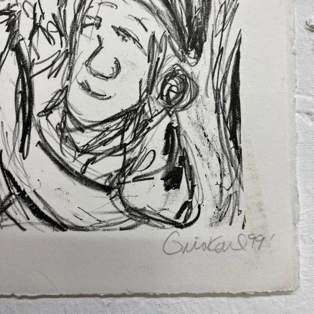 Abstract 1999 Art by Gina Kail Lithograph 3/7 Abstract Male Figures For Sale - Image 3 of 11