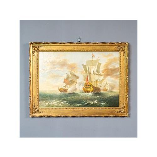Unknown, Sailing Ship, Early 20th Century, Oil on Canvas, Framed For Sale - Image 16 of 16