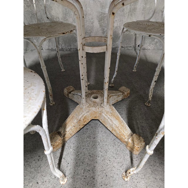 Wrought Iron Garden Table and Chairs, 1930s, Set of 5 For Sale - Image 9 of 12