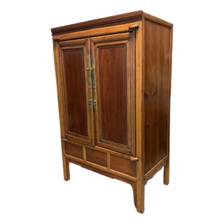 Chinese Qing Dynasty Wood + Brass Hardware Wedding Chest For Sale