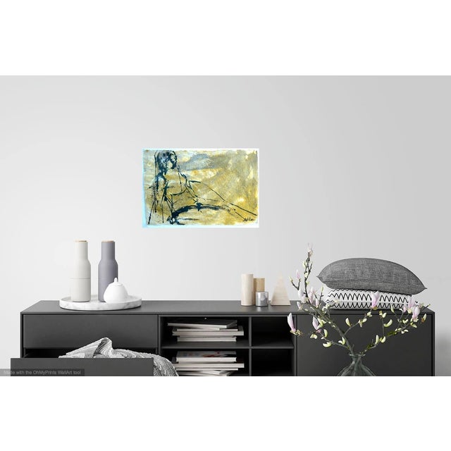 Martha Holden "Woman" Modern Ink Drawing on Rice Paper For Sale - Image 4 of 7