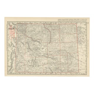 Antique Map of Wyoming The Cowboy State by Ran McNally, 1899 For Sale