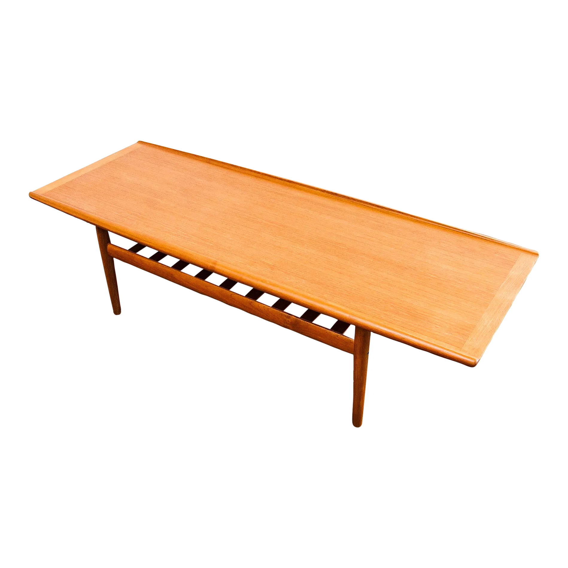 1960s Vintage Danish Teak Surfboard Coffee Table by Grete Jalk for