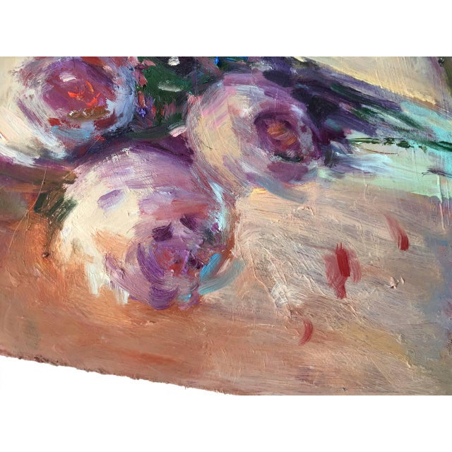 Paper Contemporary Abstract Floral Peonies Bouquet Original Painting by Valeriya Serova For Sale - Image 7 of 9