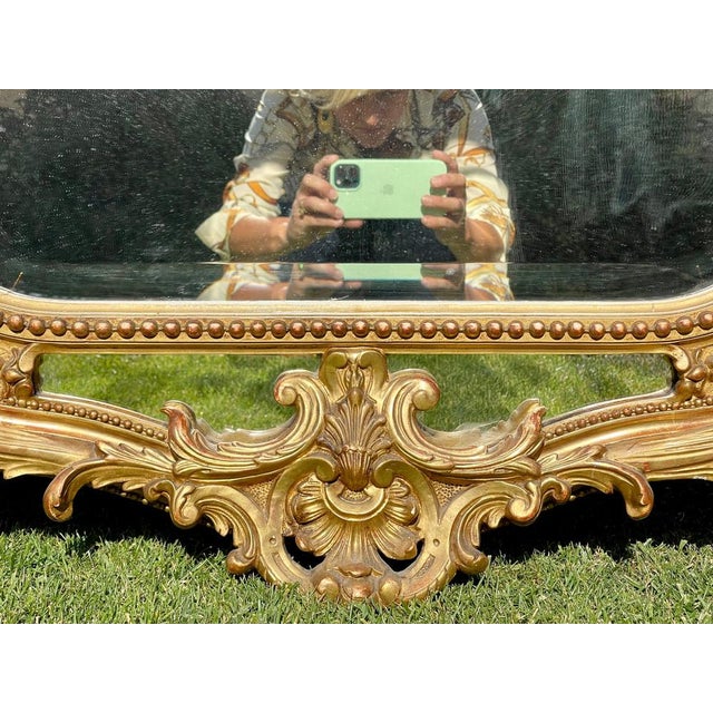 Louis XV Rocaille Style Reservoir Mirror in Gilt Wood and Gilt Plaster For Sale - Image 9 of 18