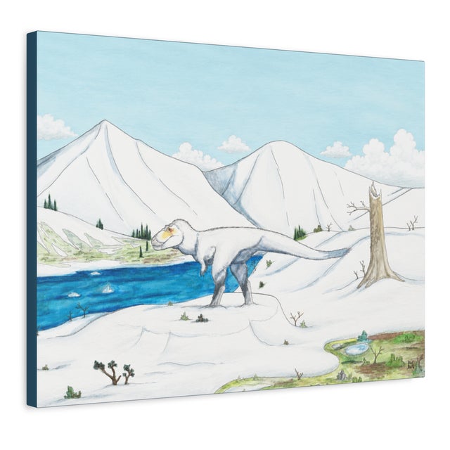 Contemporary Atelier Aria Lumae Kai Hanna Van Wouden Nanuqsaurus Hoglundi Glacial Tyrant Original Watercolor Fine Art Cotton Rag Gallery Board Print 28 X 24 For Sale - Image 3 of 17