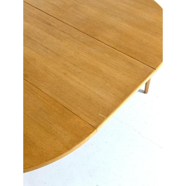 Extendable Round Oak No 55 Table from Omann Jun, 1960s For Sale - Image 12 of 15