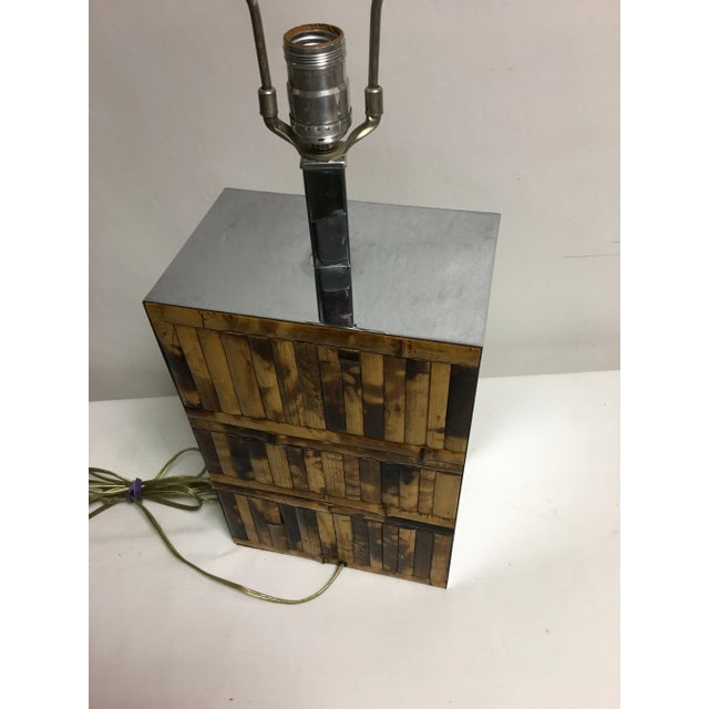Karl Springer Inspired Chrome Bamboo Lamp For Sale - Image 4 of 13
