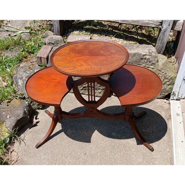 Early 20th Century Antique Mahogany Mersman 3 Tier Stand or Tea Table With Claw Feet 1930s Era For Sale - Image 5 of 12