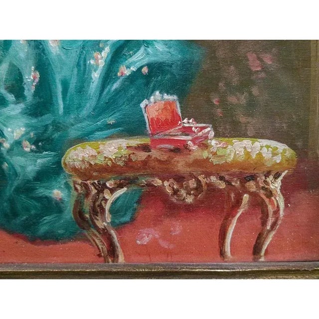 Raffaele Zeloni, Gallant Scene, 1890s, Oil on Panel, Framed For Sale - Image 6 of 10